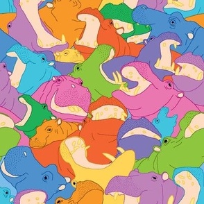 Laughing Hippos - Bright Colours