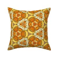 Geometrical pattern yellowy-brown