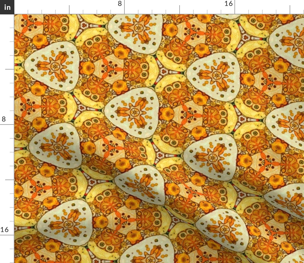 Geometrical pattern yellowy-brown