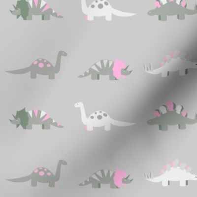 Dinosaur parade pink
