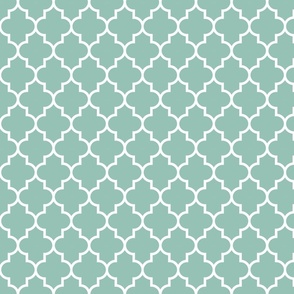 quatrefoil MED faded teal