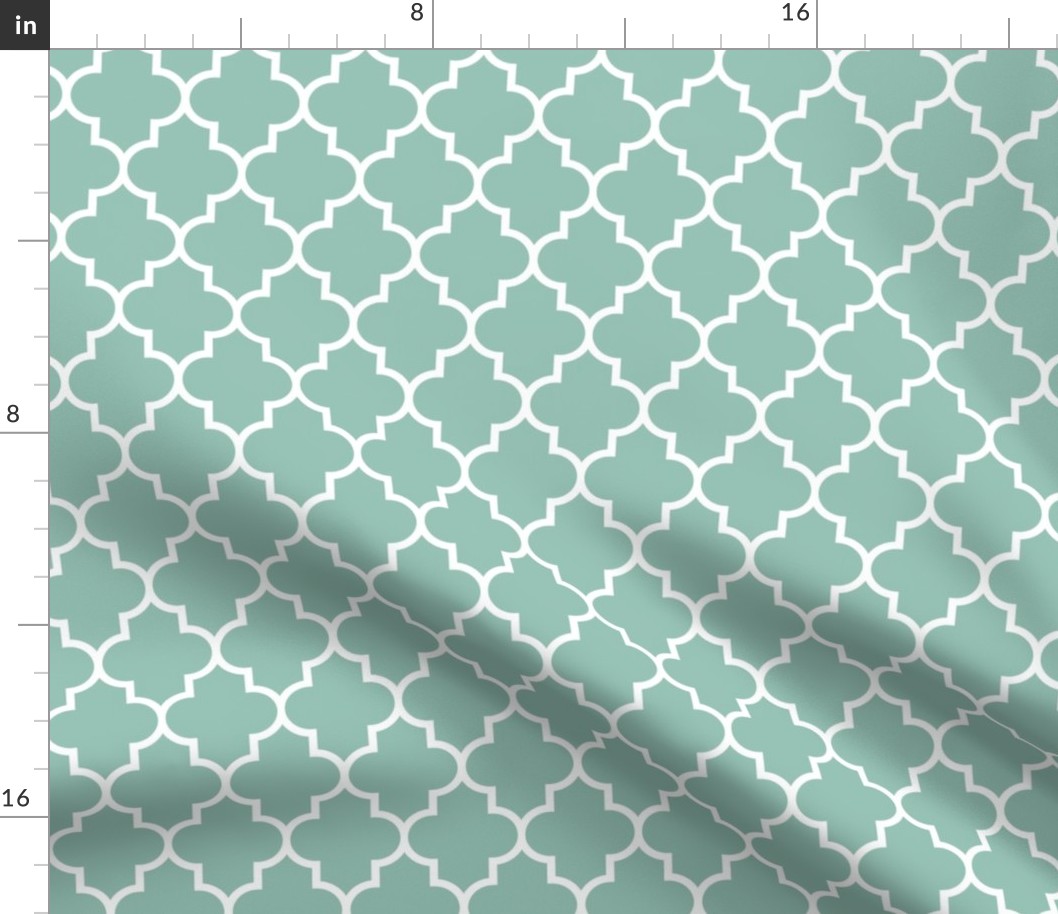 quatrefoil MED faded teal