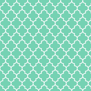 quatrefoil MED sea foam green