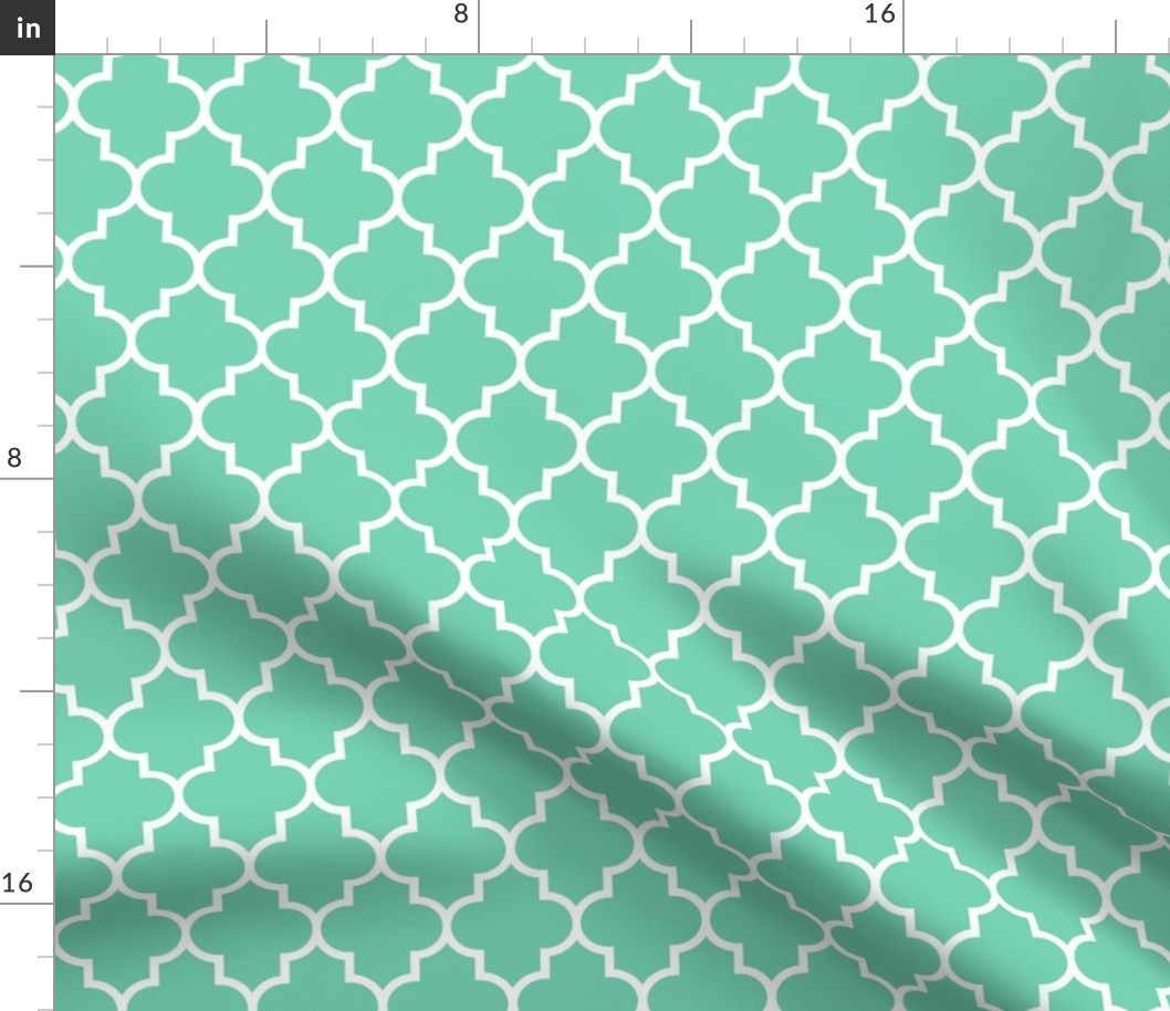 quatrefoil MED sea foam green