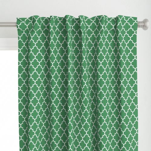 Home Decor Curtain Panel, Quatrefoil Shower Curtain Green