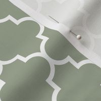 quatrefoil MED sage green