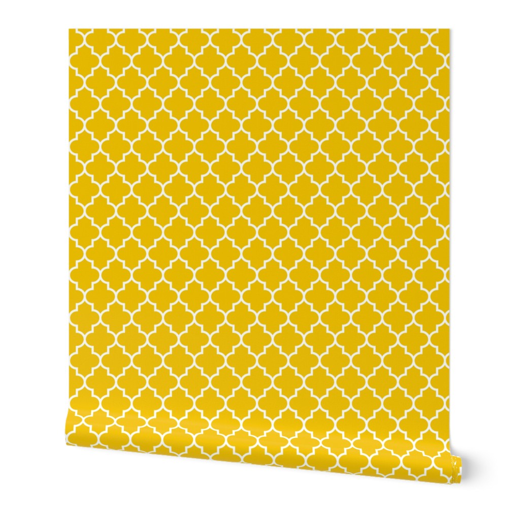 quatrefoil MED mustard yellow