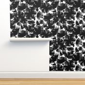 floral meadow black and white