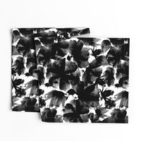 floral meadow black and white