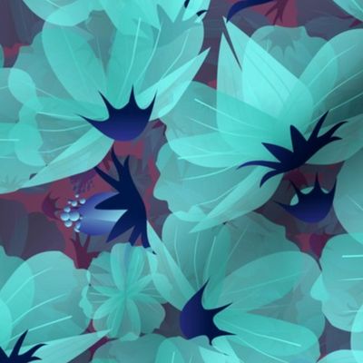 floral meadow lucid blue