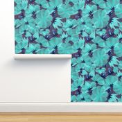 floral meadow lucid blue