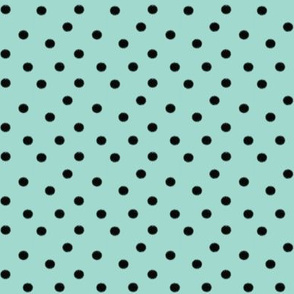 Boho Dots | Minty Blue/Green and Black