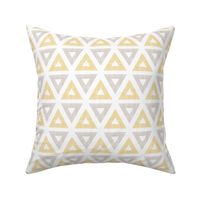 Abstract textile ikat yellow brown triangles