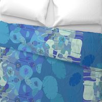 Poppies-blue border print