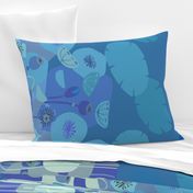 Poppies-blue border print