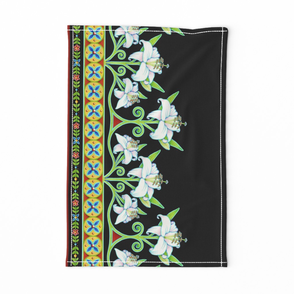 Folkloric Floral Lily Border