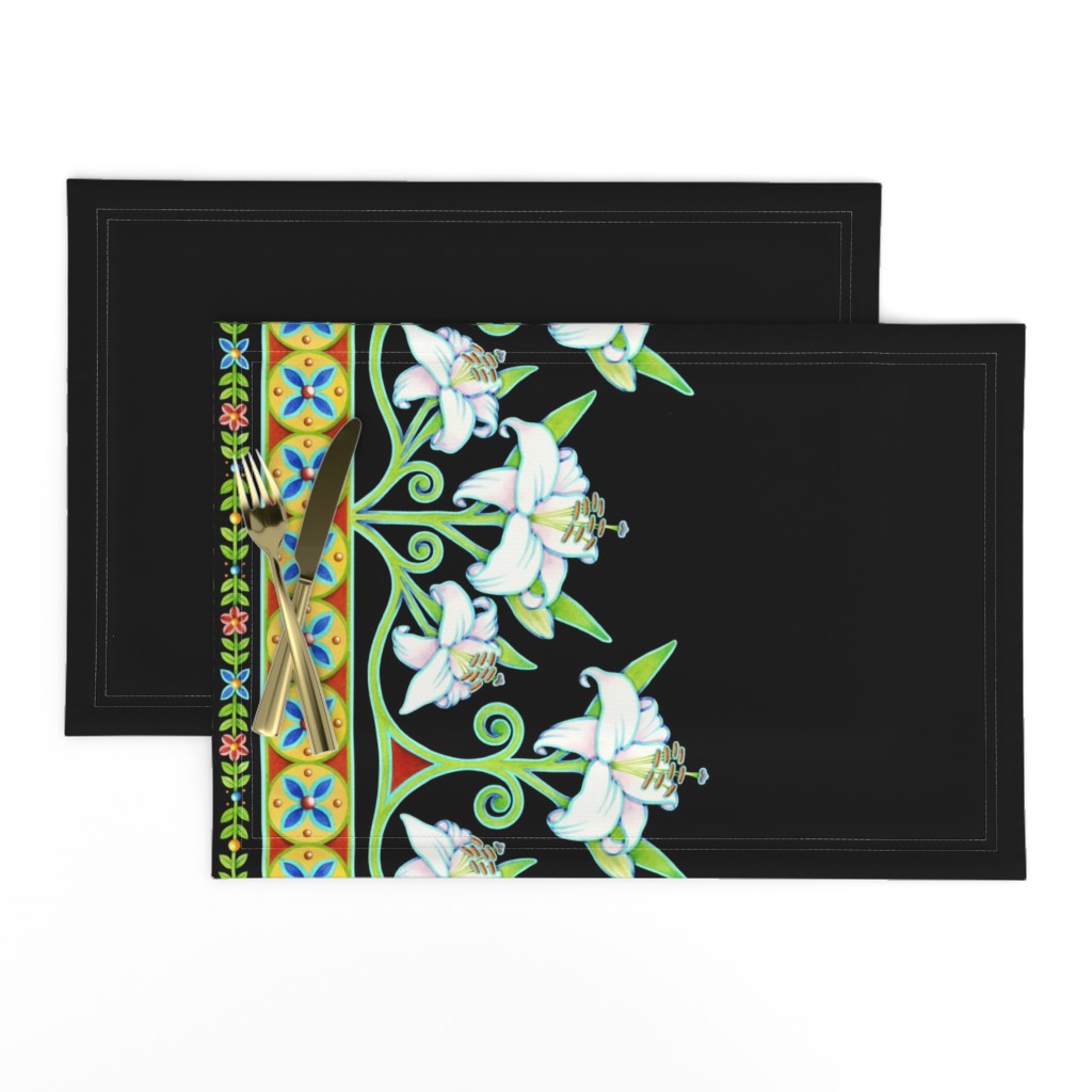 Folkloric Floral Lily Border