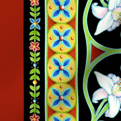 Folkloric Floral Lily Border