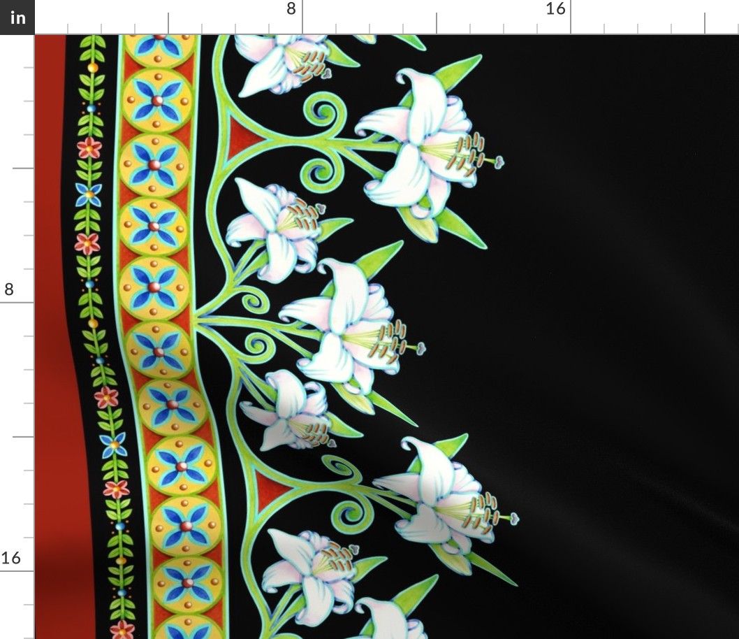 Folkloric Floral Lily Border