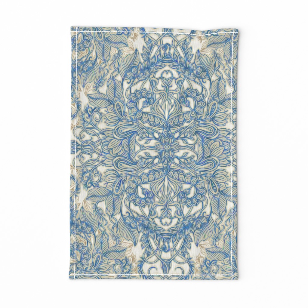 Blue & Tan Art Nouveau Pattern