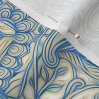 Blue & Tan Art Nouveau Pattern