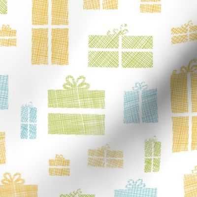 Colorful gift boxes textile texture