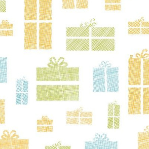 Colorful gift boxes textile texture