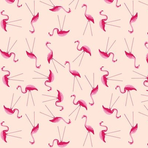 small - flamingos on pink