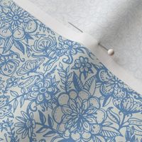 Ditsy Doodle Floral in Light Blue & Cream