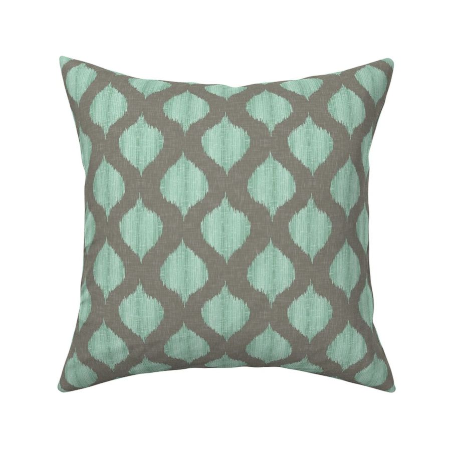 Small Scale Lela Ikat in Gray and Aqua