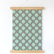 Small Scale Lela Ikat in Gray and Aqua