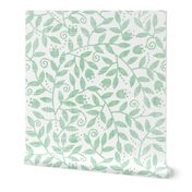 Leaves and swirls textile seamless pattern 