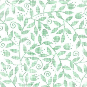 Leaves and swirls textile seamless pattern 