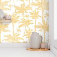 Palm trees golden textile seamless pattern