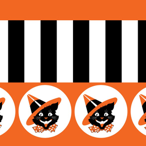 Cat Witch Stripes Border