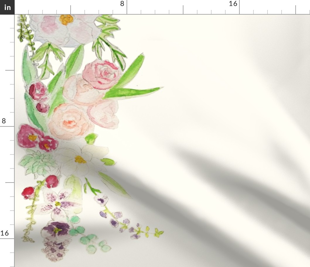 floral water color fabric