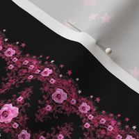 Bohemian Lace | Pink rose lace and stars on black {Mother's Day Floral Border Contest}