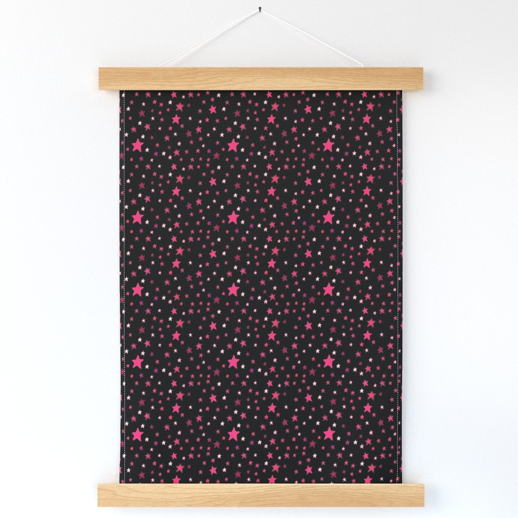Pink Stars on Black {Paper Moon Collection}