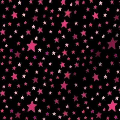 Pink Stars on Black {Paper Moon Collection}