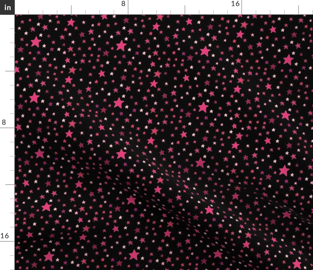 Pink Stars on Black {Paper Moon Collection}