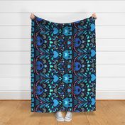 Bursting at the Seams - Blues & Black - Possible Cheater Quilt / Large Scale