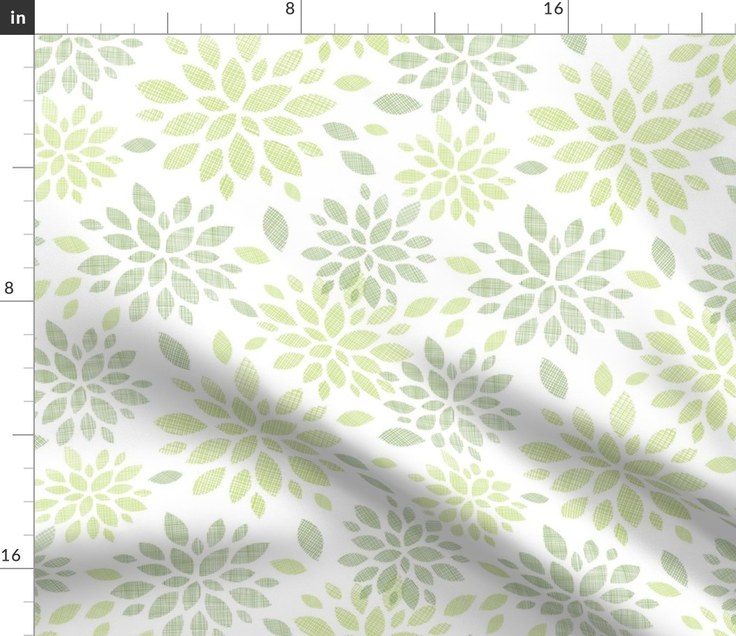 Fabric textured abstract leaves seamless pattern