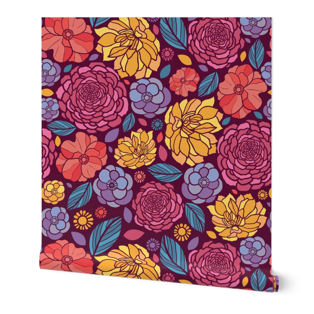 Summer Flowers Seamless Pattern