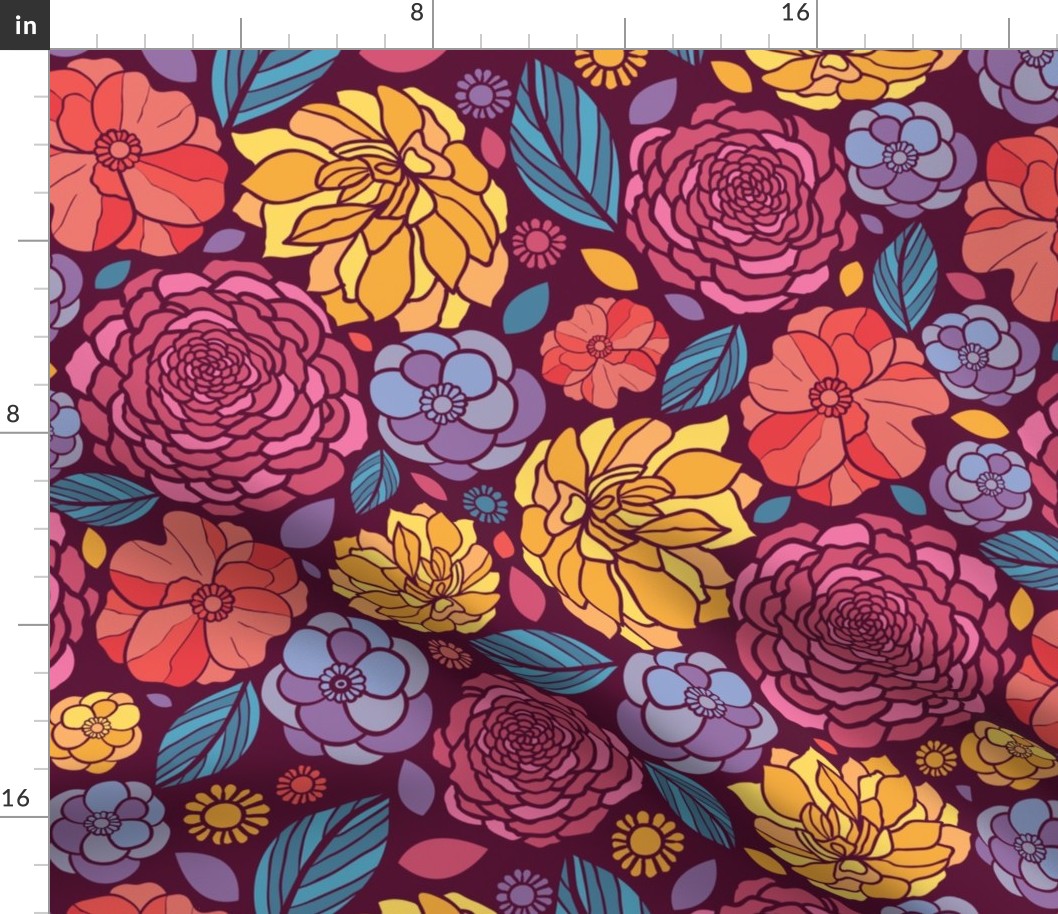 Summer Flowers Seamless Pattern