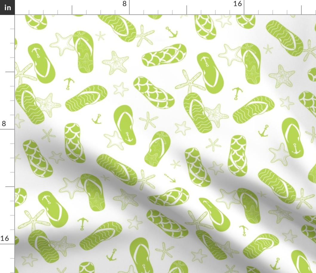 nautical flip flops green seamless pattern 