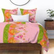 Yasmeen Floral Paisley Border_Light Pink