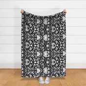 Bursting at the Seams - Black, White & Gray - Possible Cheater Quilt / Large Scale 