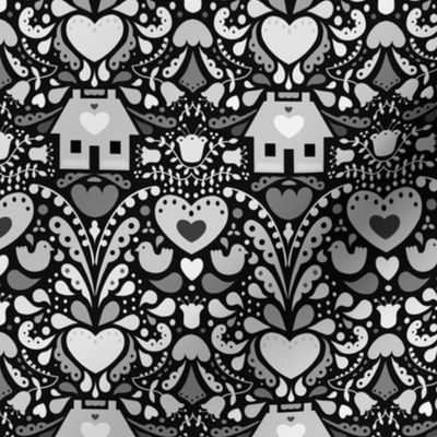 Bursting at the Seams With Love - Black, White & Gray