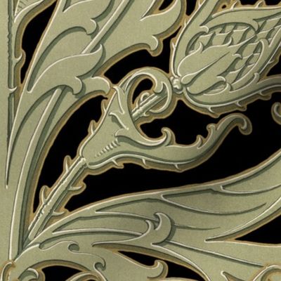 Thistleloch Manor ~ Antique Gilt on Black 