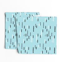 Abstract geometric organic clouds and rain sleepy sky illustration in scandinavian style black gray and pastel powder blue